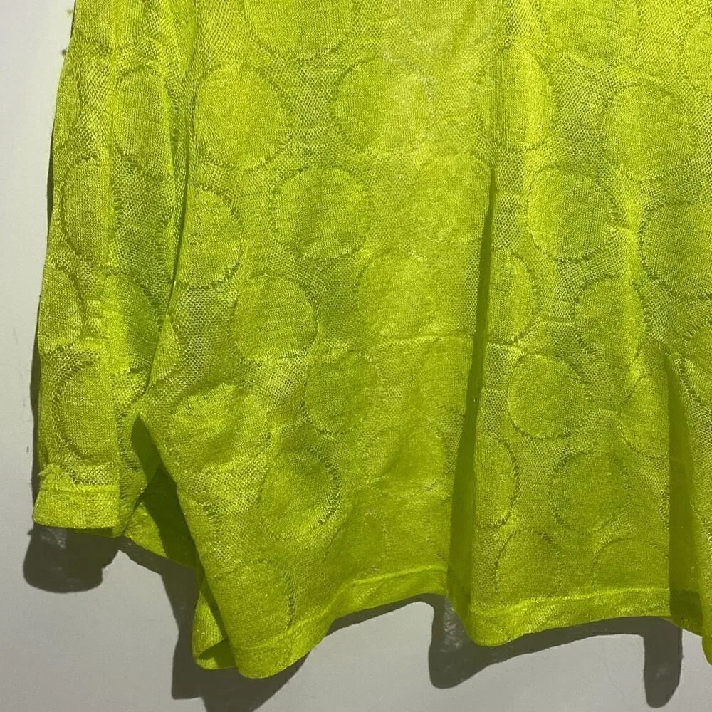 Rudy Rd. Women's Yellow Green Open‎ Lace Knit Cardigan Size PXL